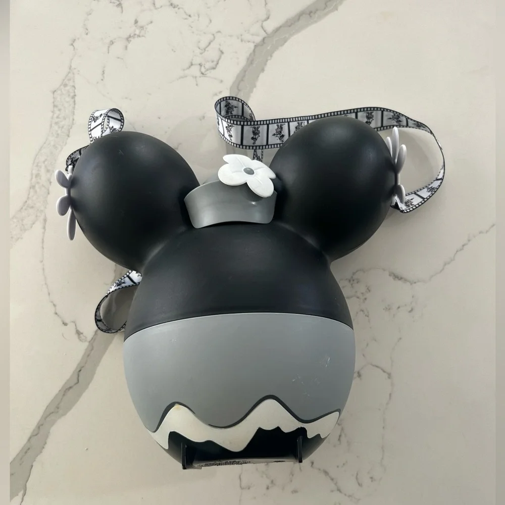 DISNEYLAND STEAMBOAT WILLIE MINNIE MOUSE AP POPCORN BUCKET with strap - Picture 3 of 7